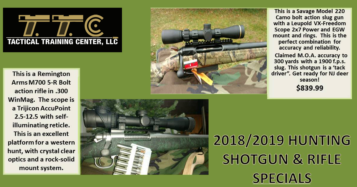 Hunting Shotgun and Rifle Specials 2018 -2019